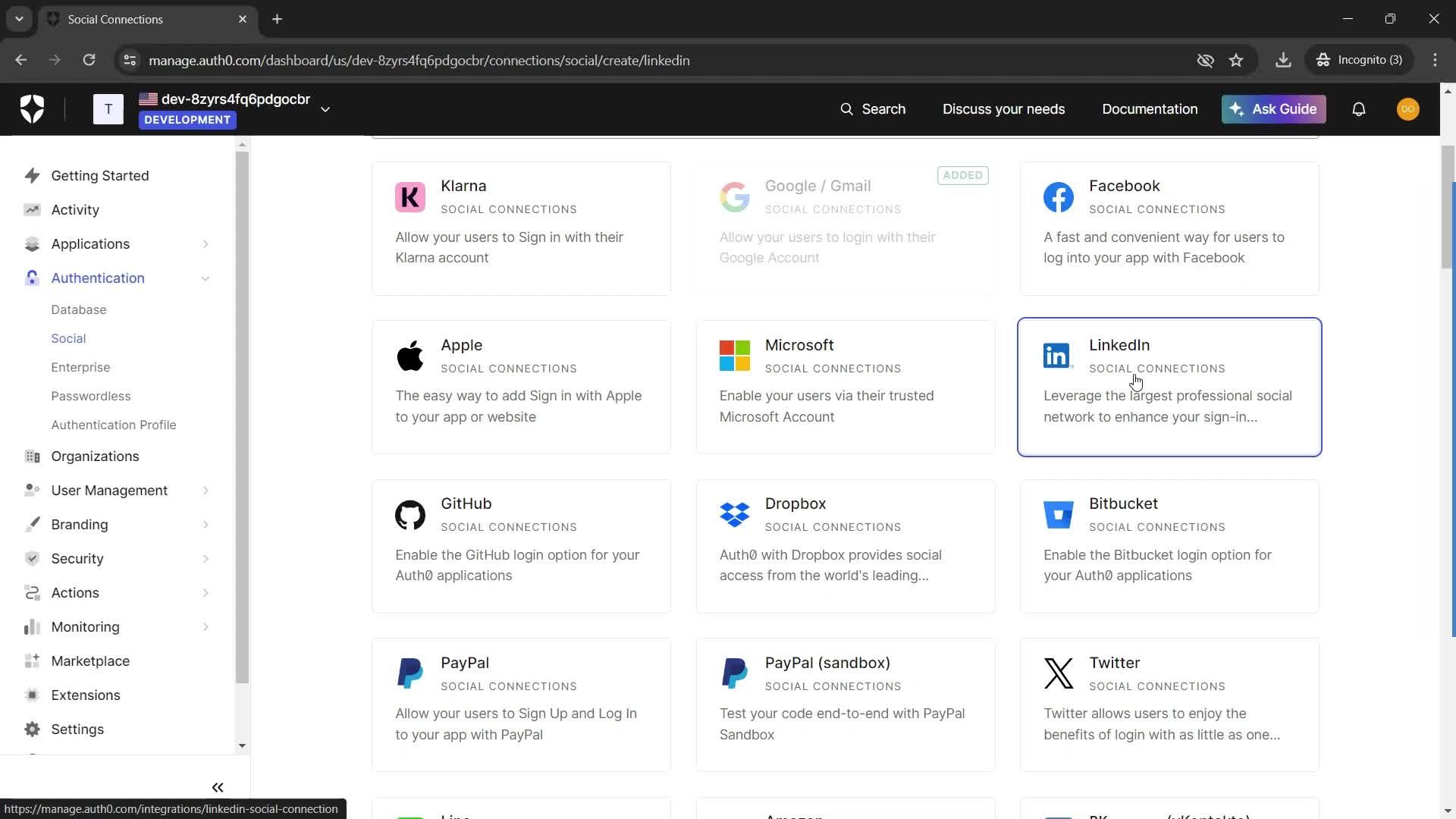 Creating connections screenshot