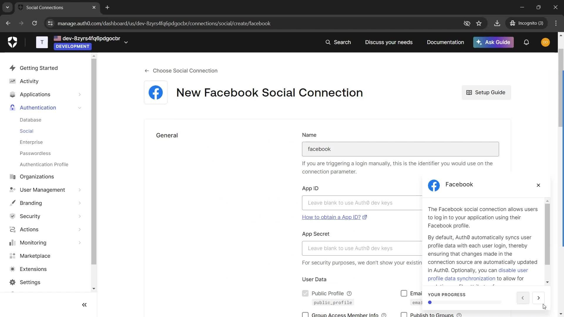 Creating connections screenshot