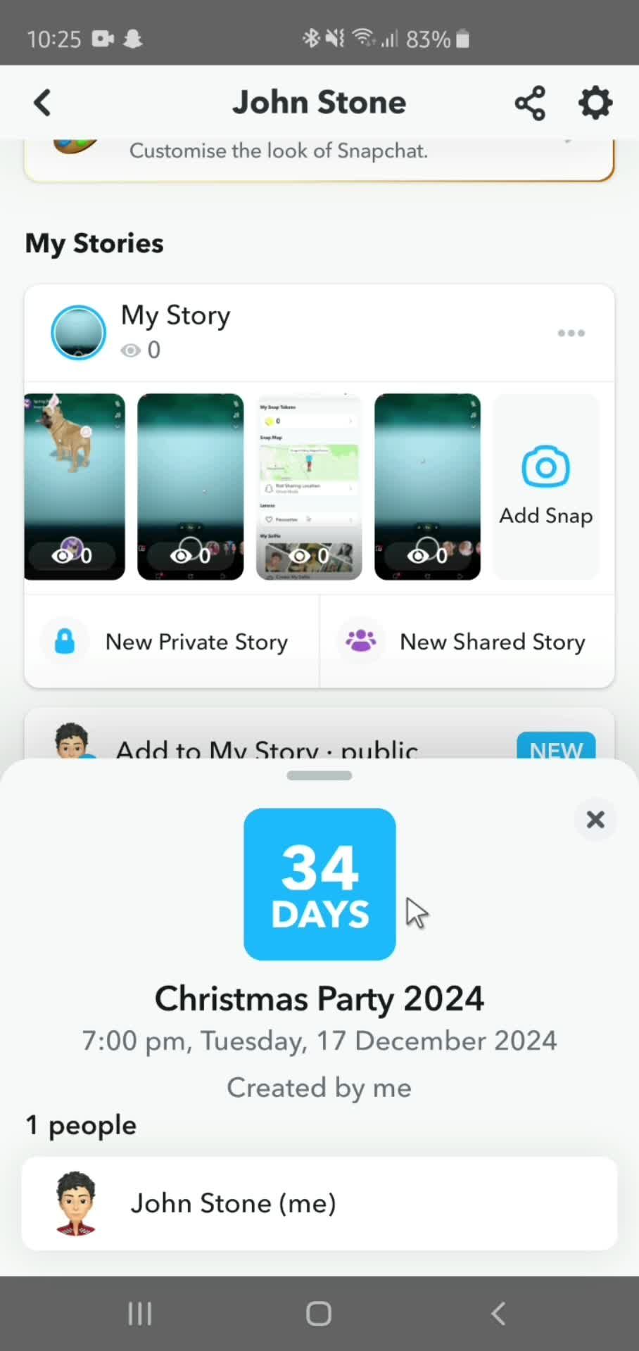 Creating countdown on Snapchat video thumbnail