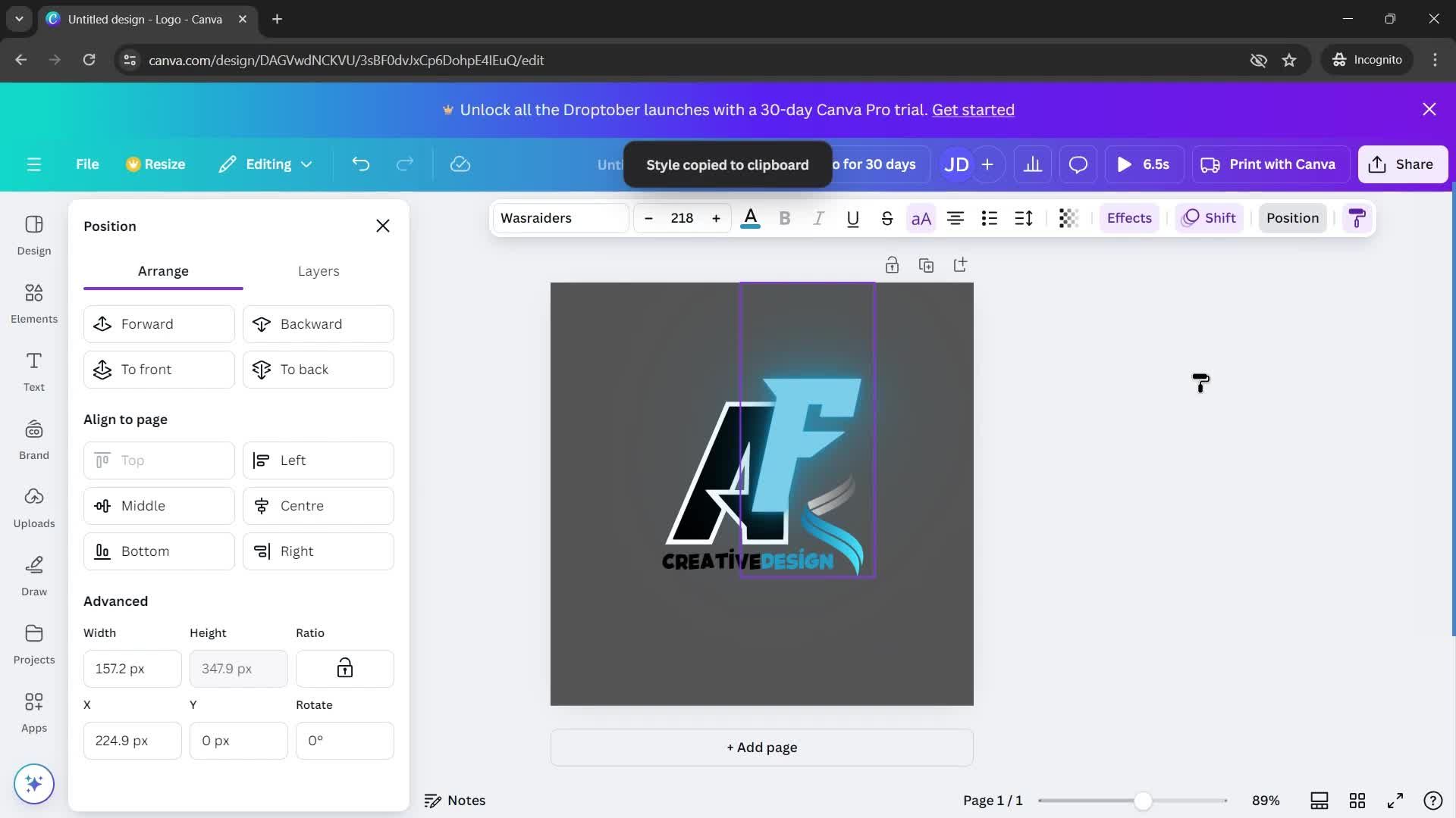 Creating a design on Canva video thumbnail