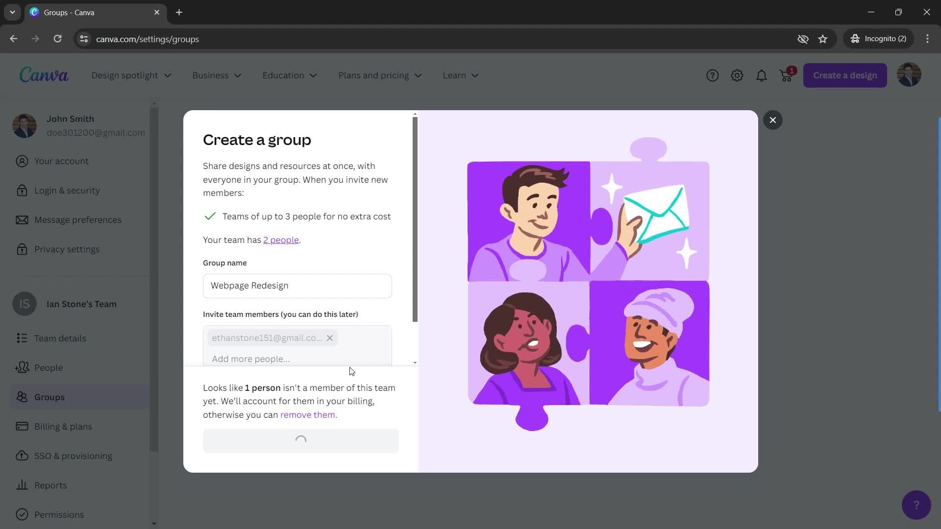 Creating a group screenshot