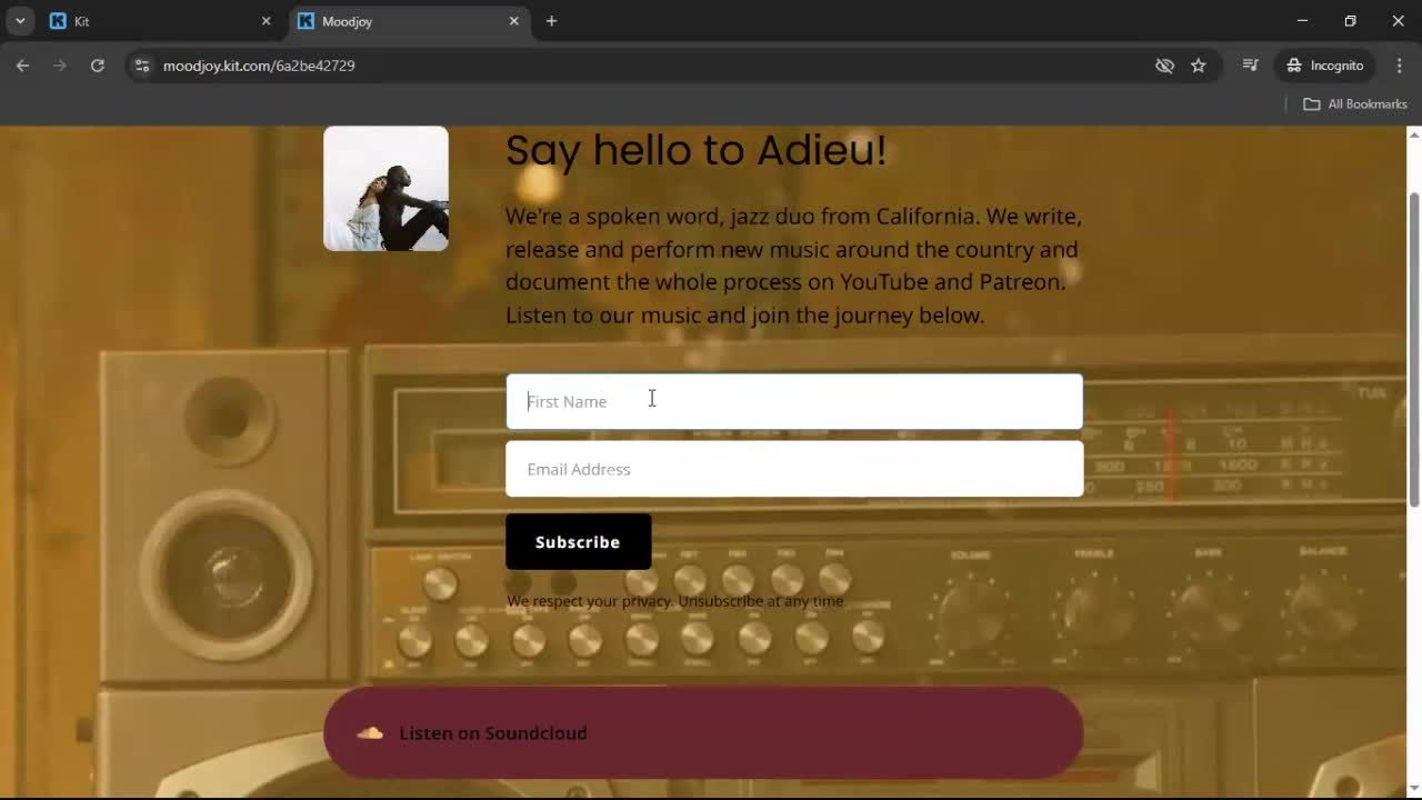 Creating a landing page screenshot