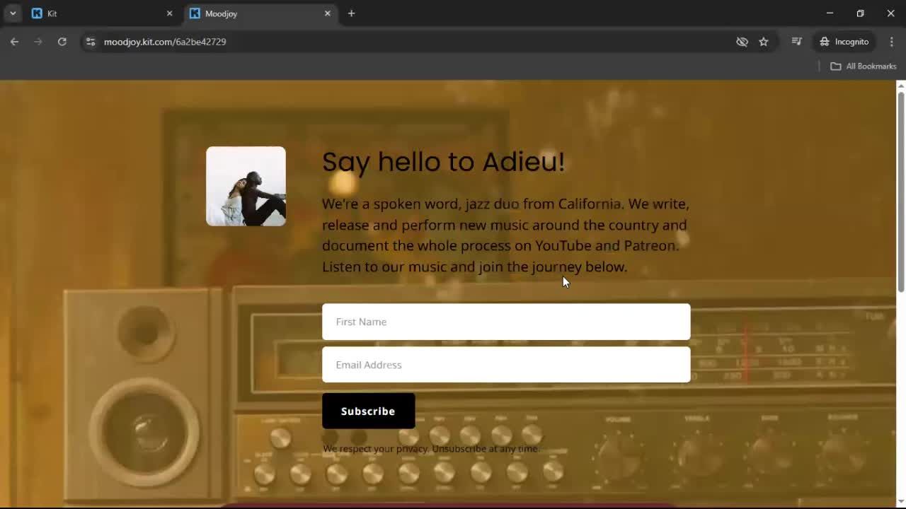 Creating a landing page screenshot