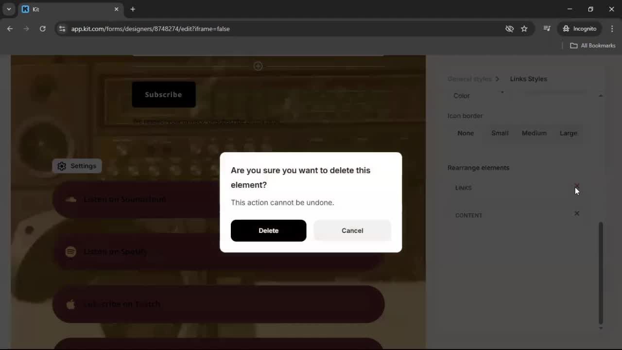 Creating a landing page screenshot