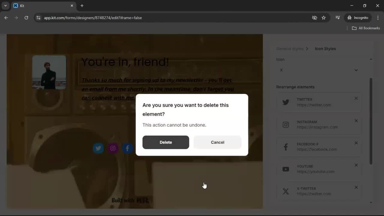 Creating a landing page screenshot