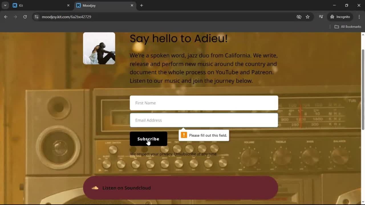 Creating a landing page screenshot
