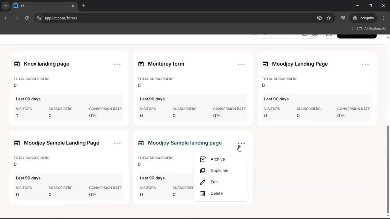 Creating a landing page screenshot