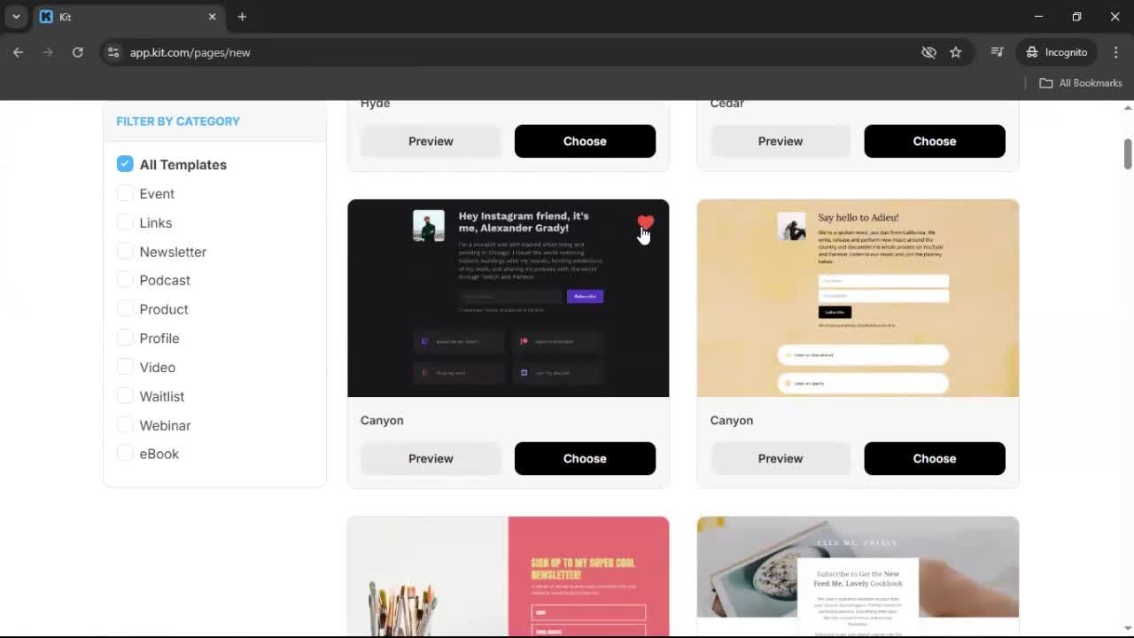 Creating a landing page screenshot