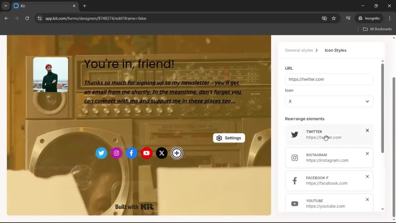 Creating a landing page screenshot
