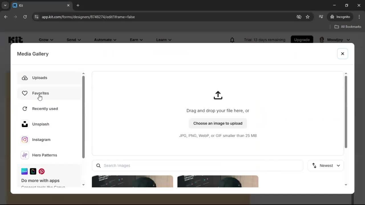 Creating a landing page screenshot