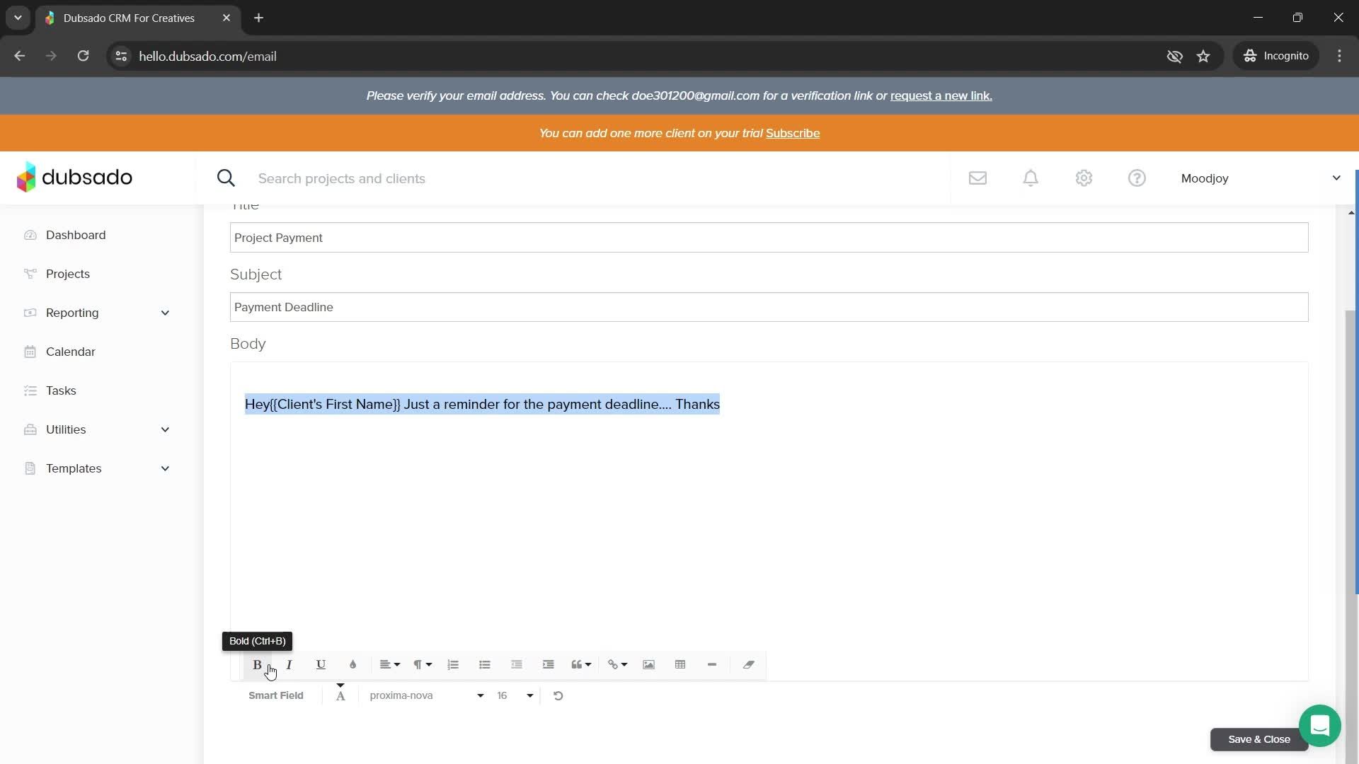 Creating new canned responses screenshot