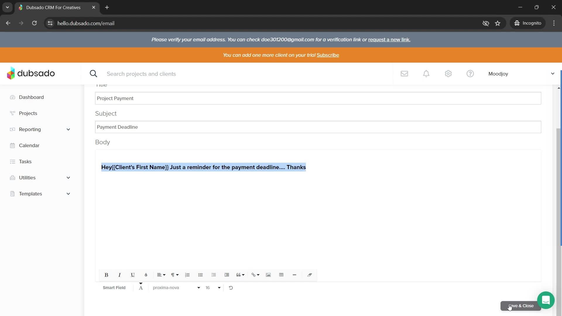 Creating new canned responses screenshot