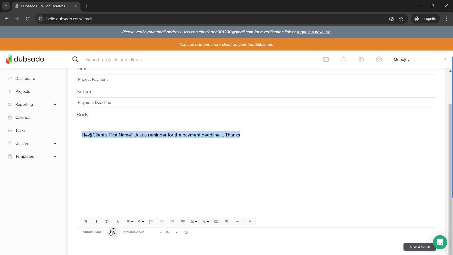 Creating new canned responses screenshot