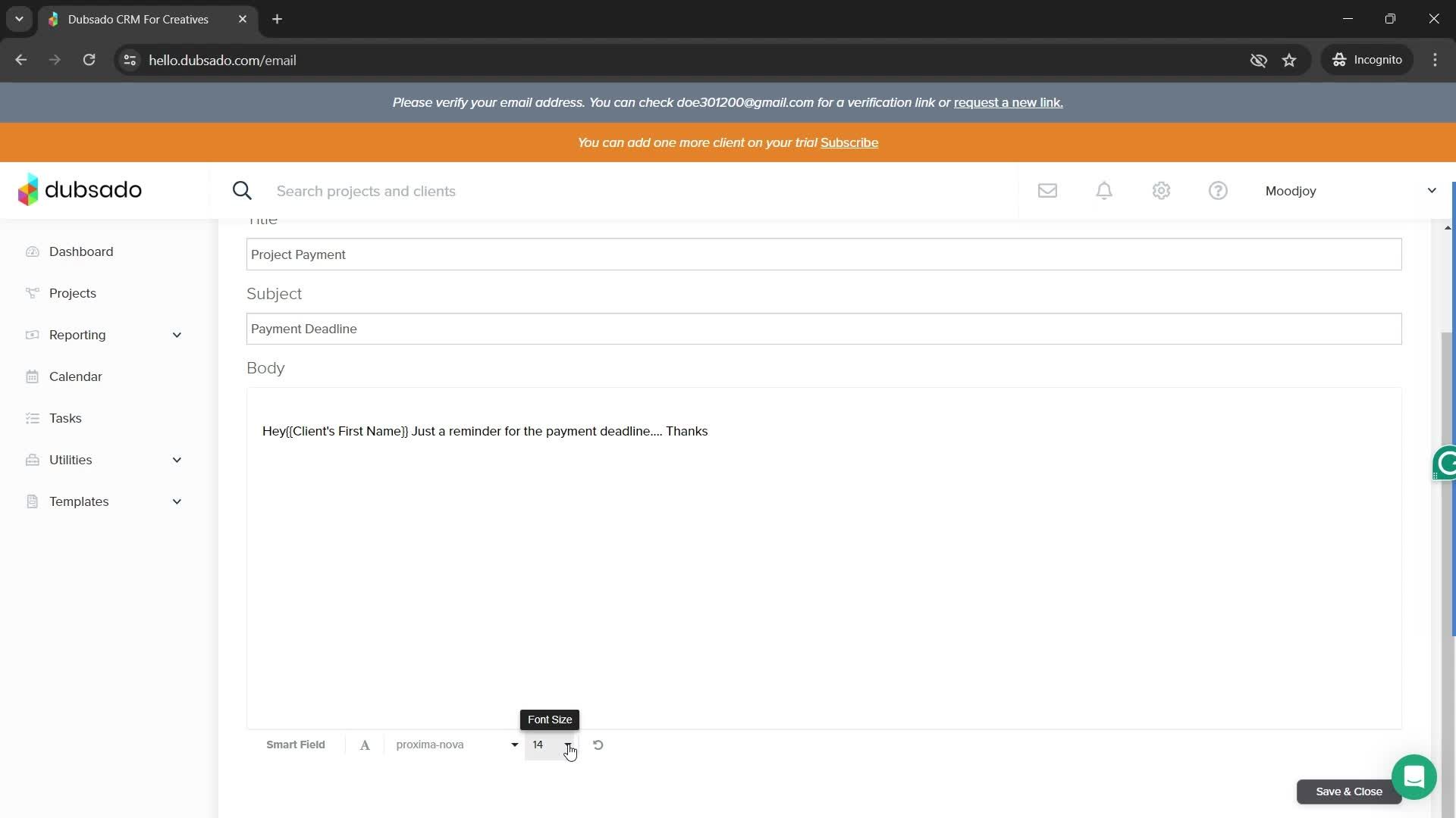 Creating new canned responses screenshot