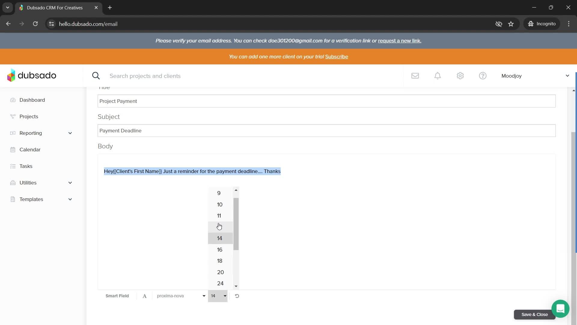 Creating new canned responses screenshot