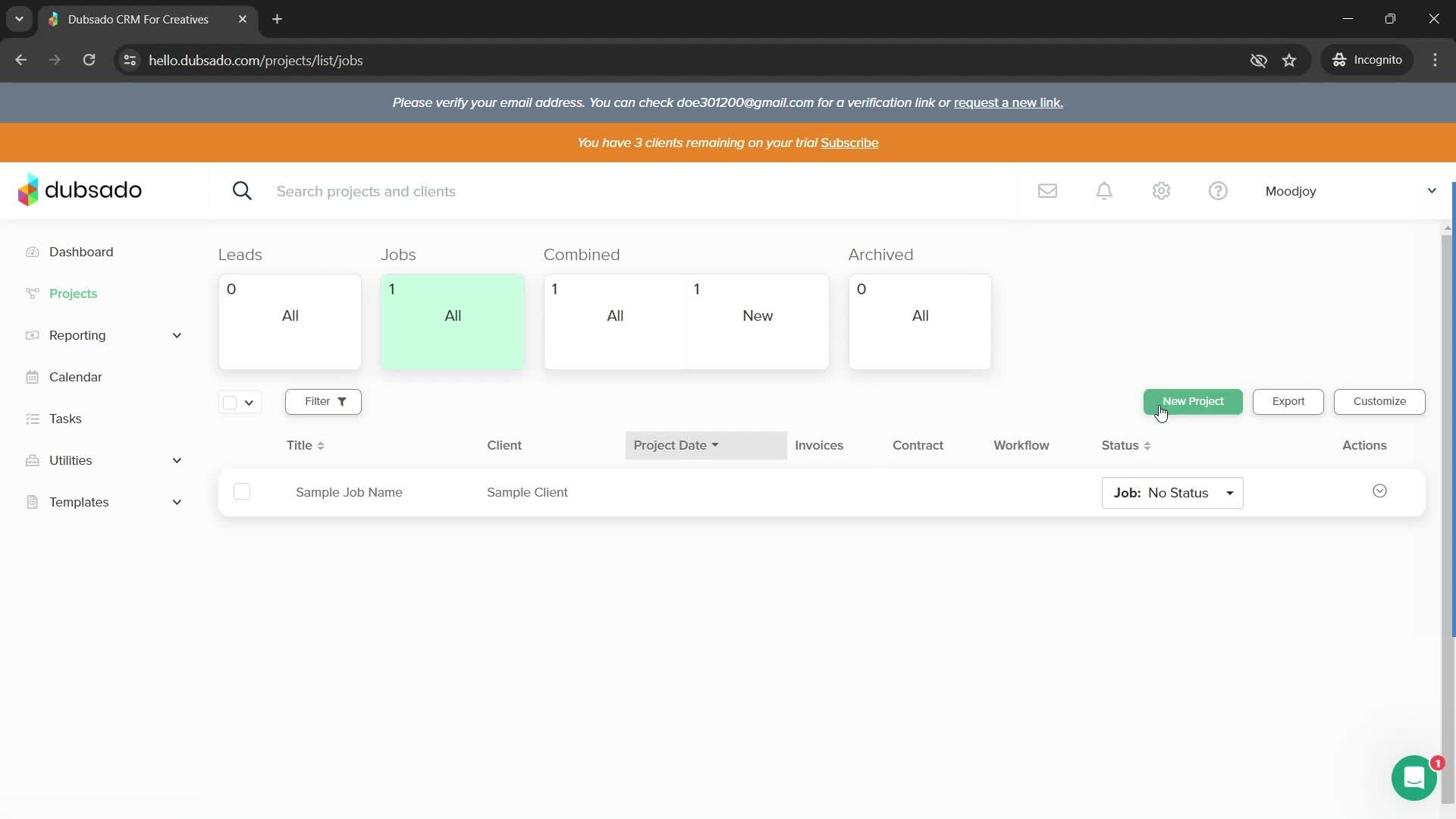 Creating a project screenshot