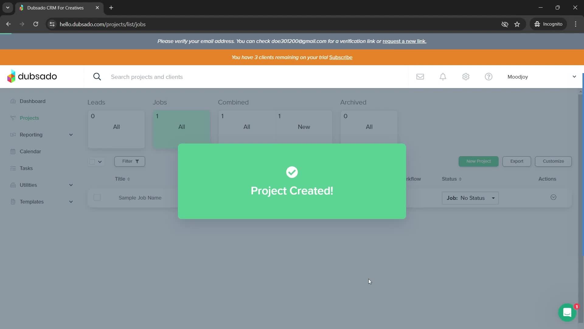Creating a project screenshot