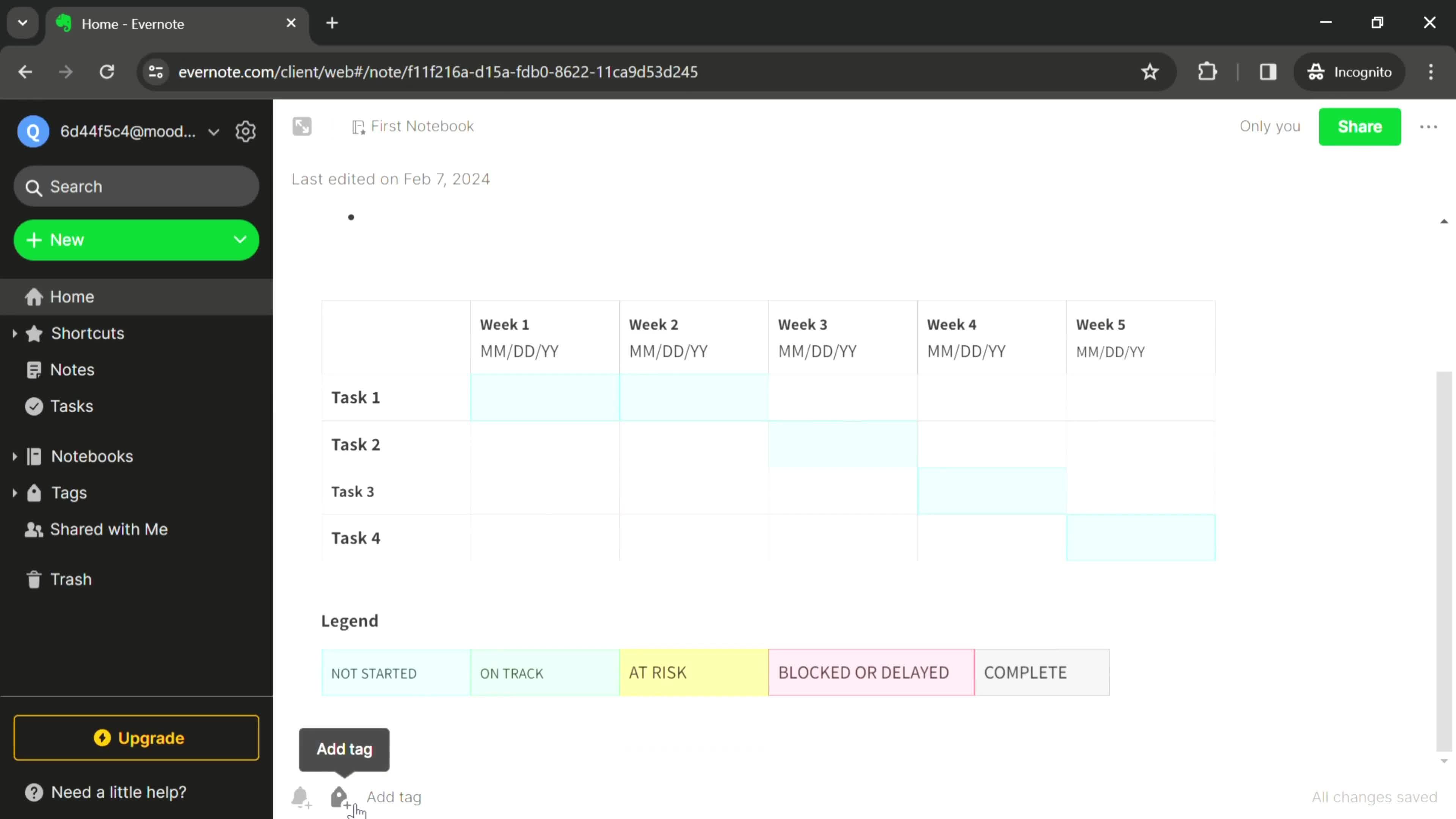 Adding tags screenshot