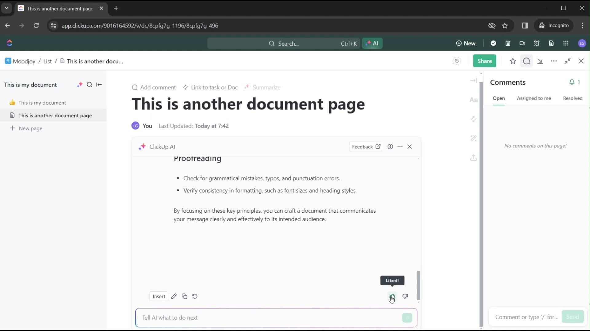 Creating a document screenshot