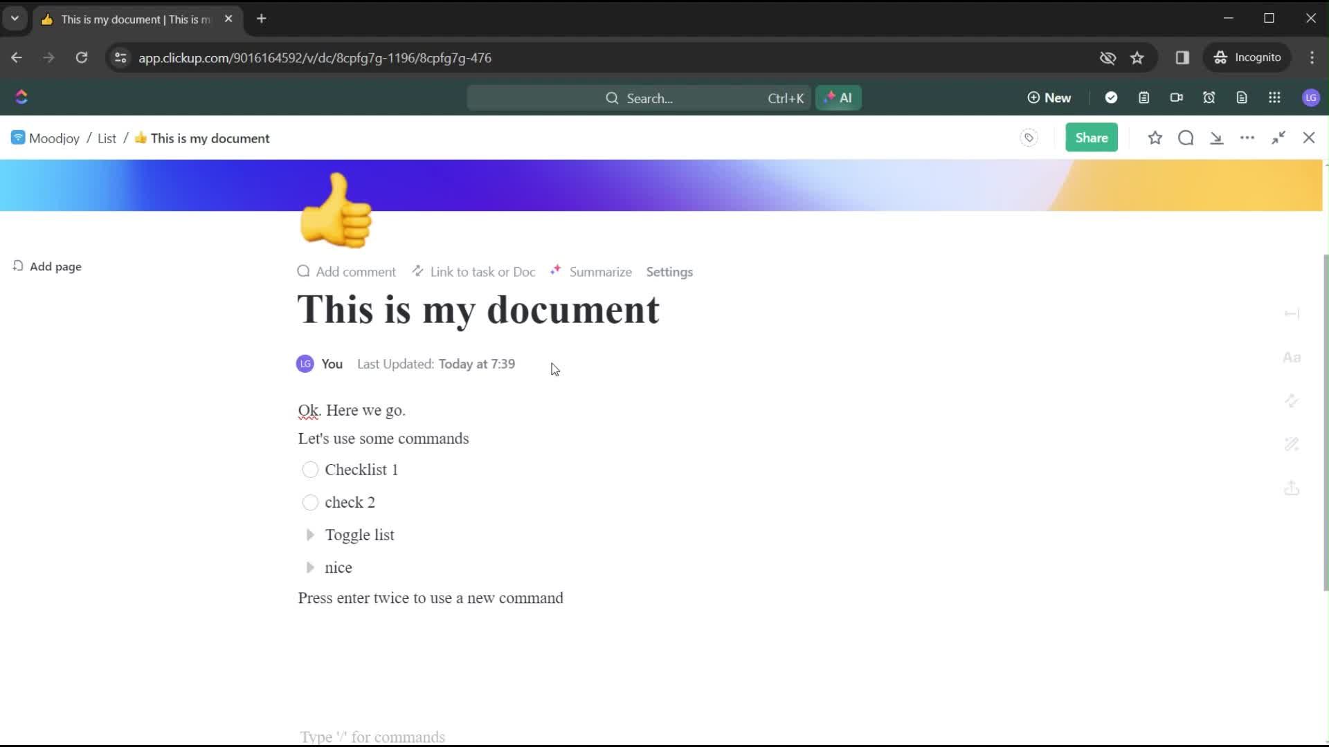 Creating a document screenshot