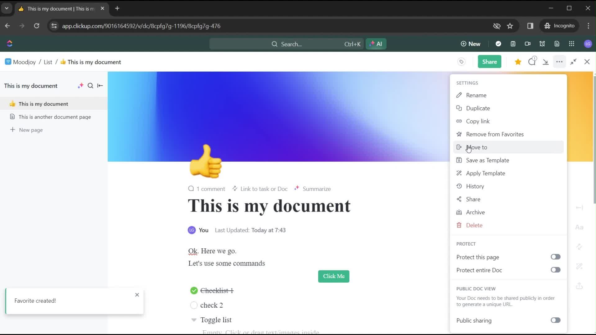 Creating a document screenshot