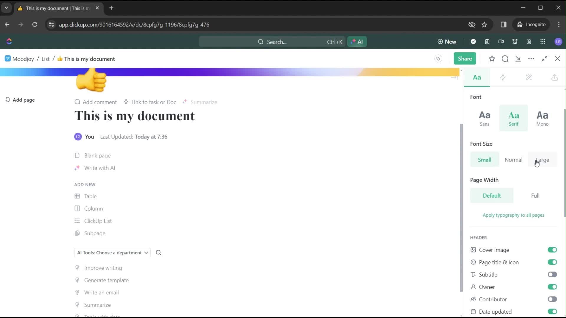 Creating a document screenshot