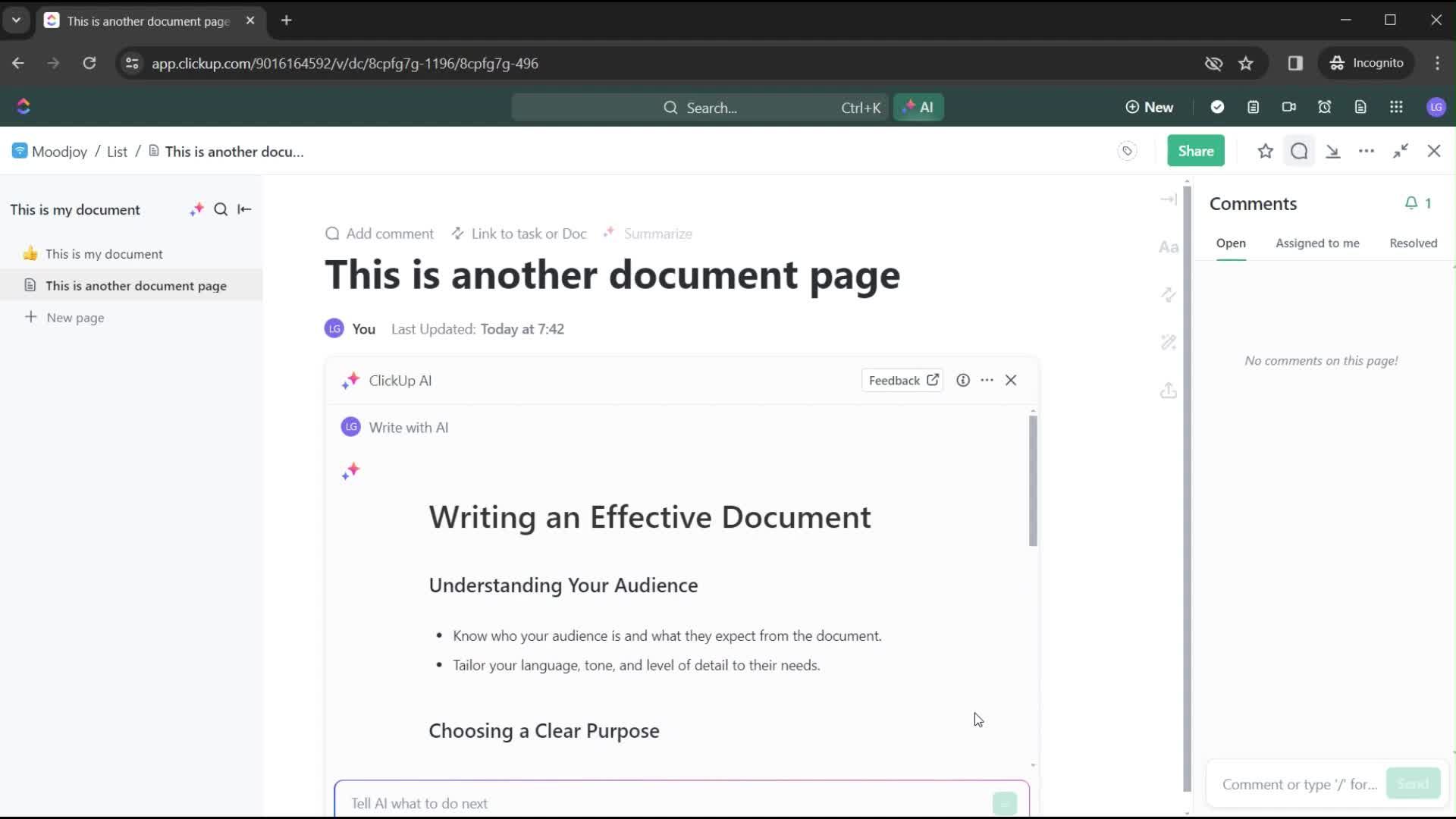 Creating a document screenshot