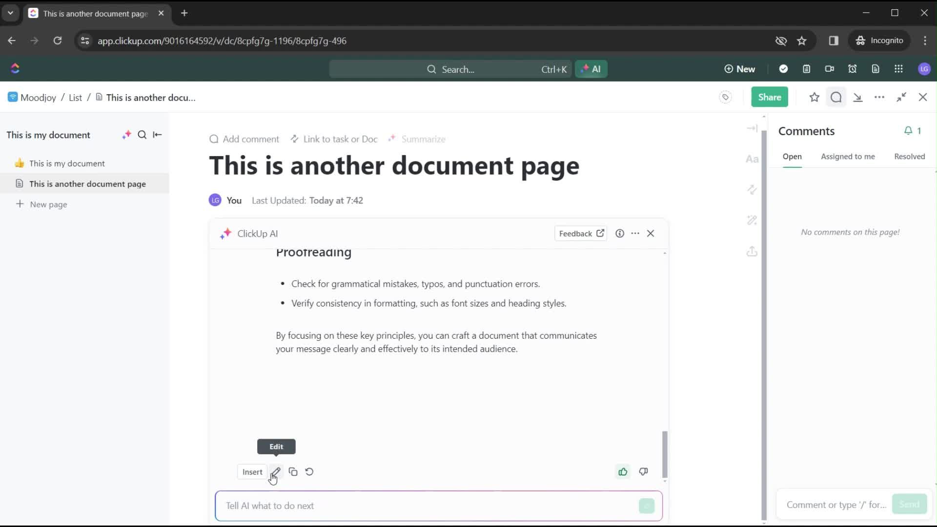 Creating a document screenshot