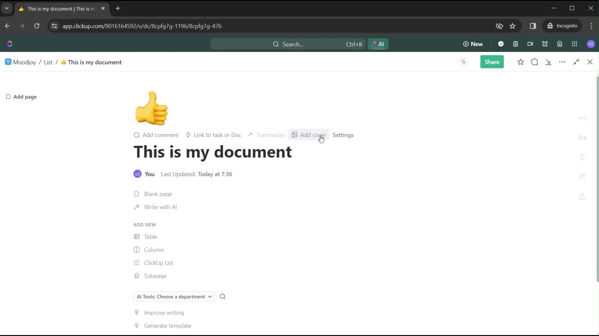 Creating a document screenshot