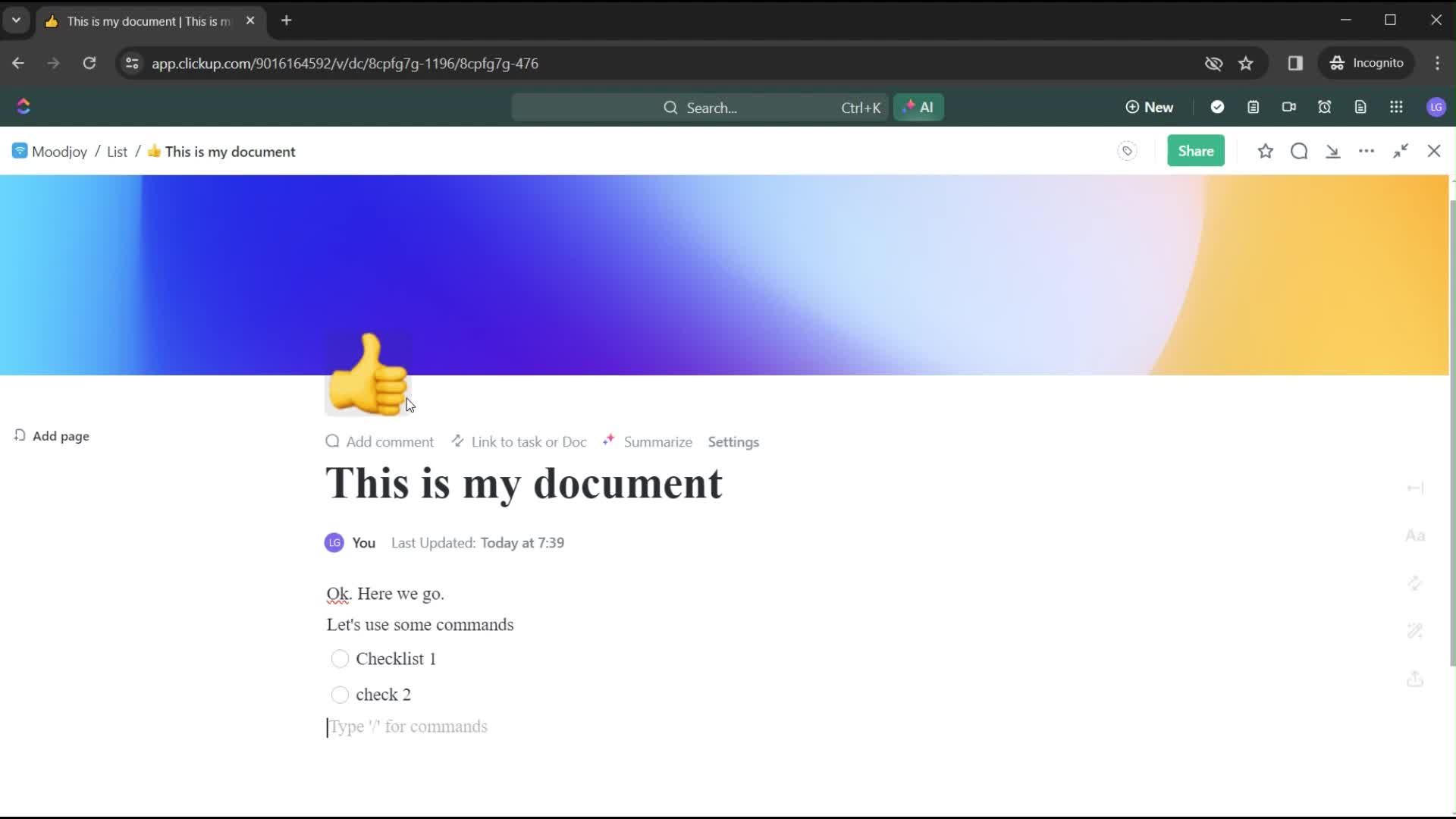 Creating a document screenshot