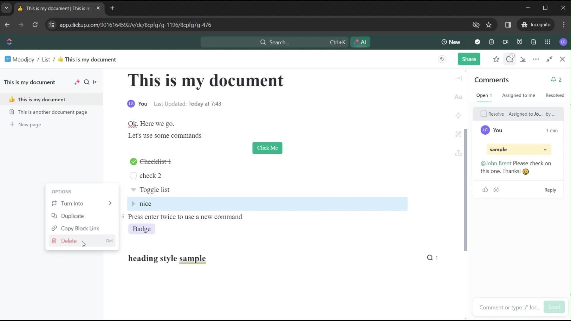 Creating a document screenshot