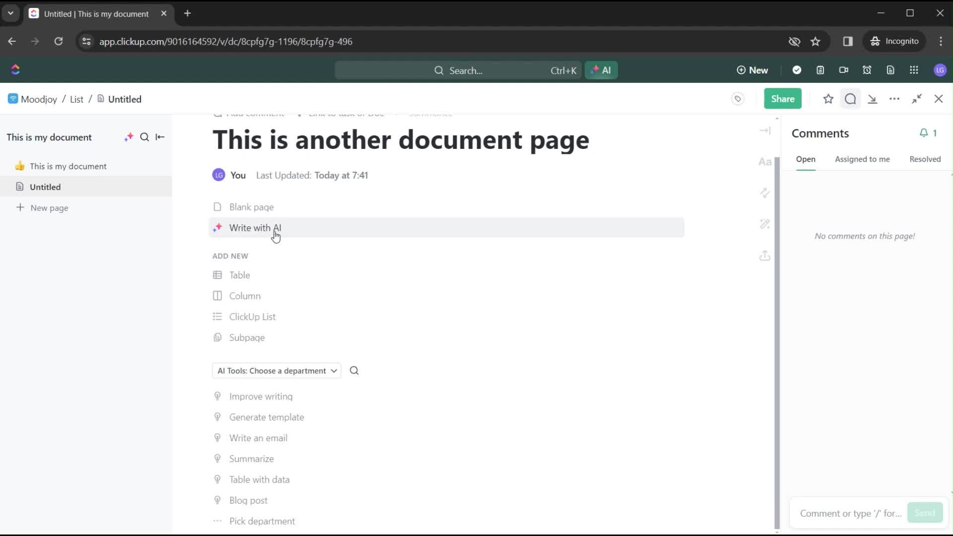 Creating a document screenshot