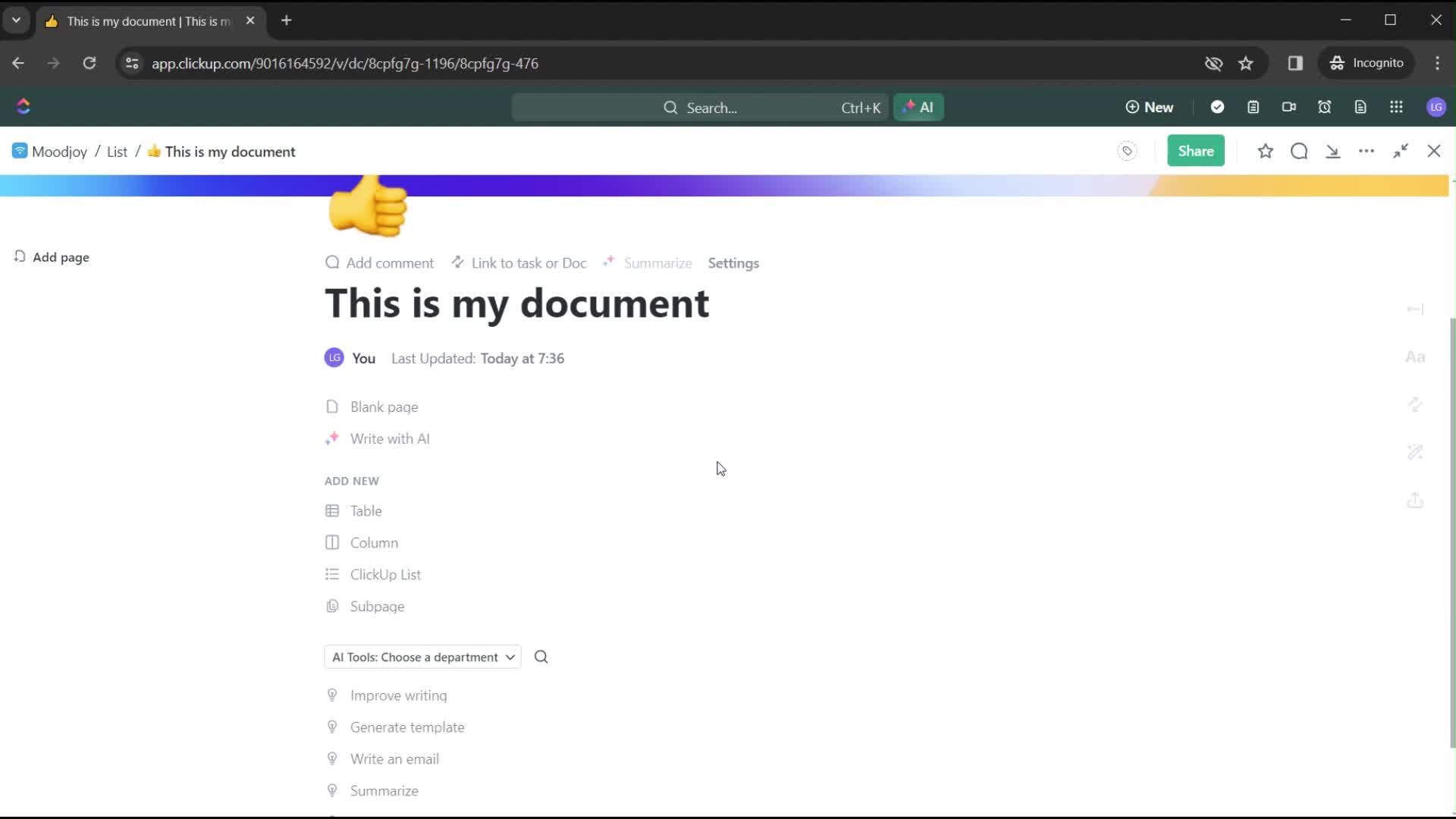 Creating a document screenshot