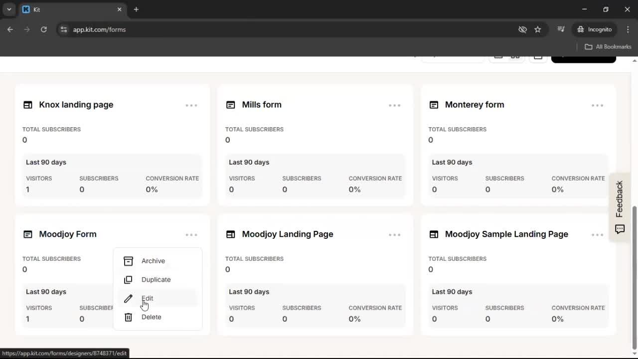 Creating a form screenshot