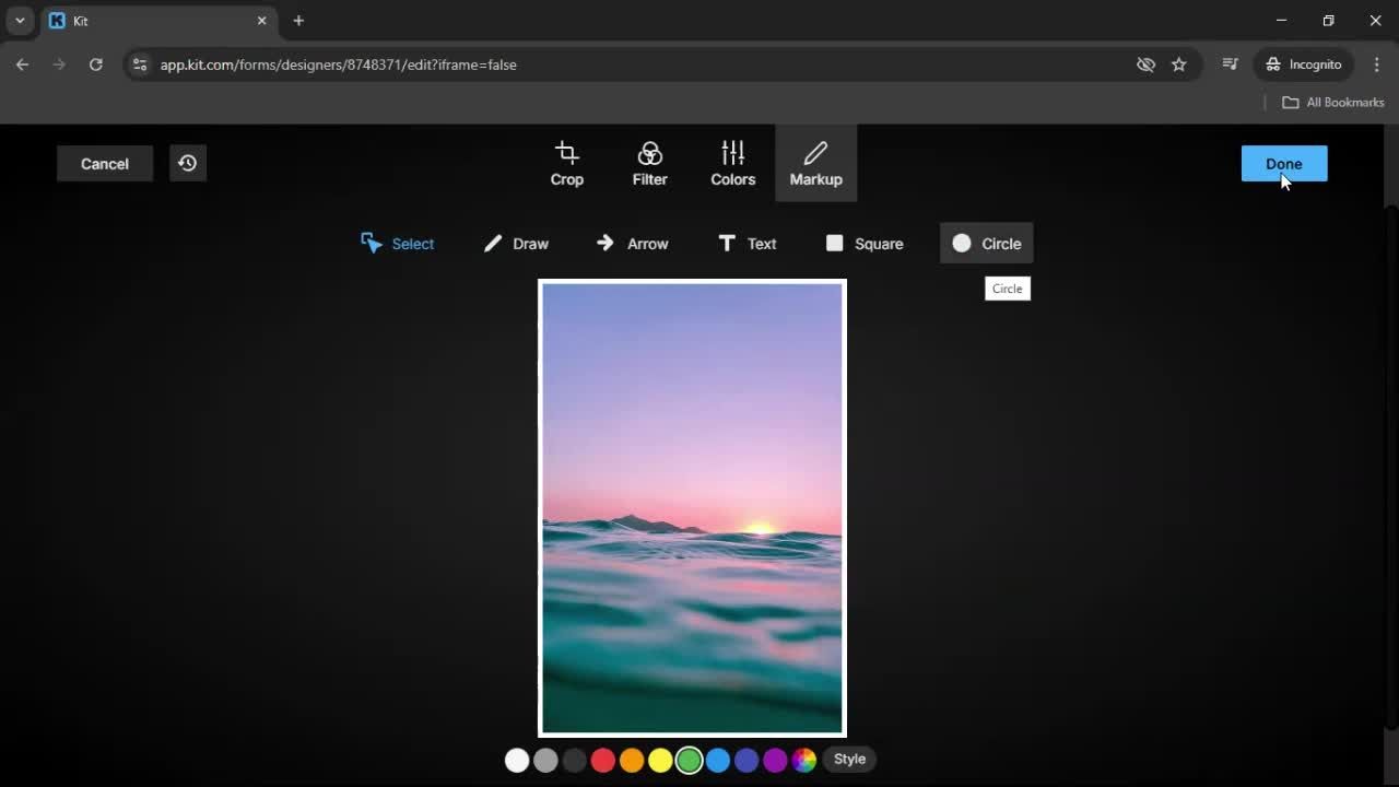 Creating a form screenshot