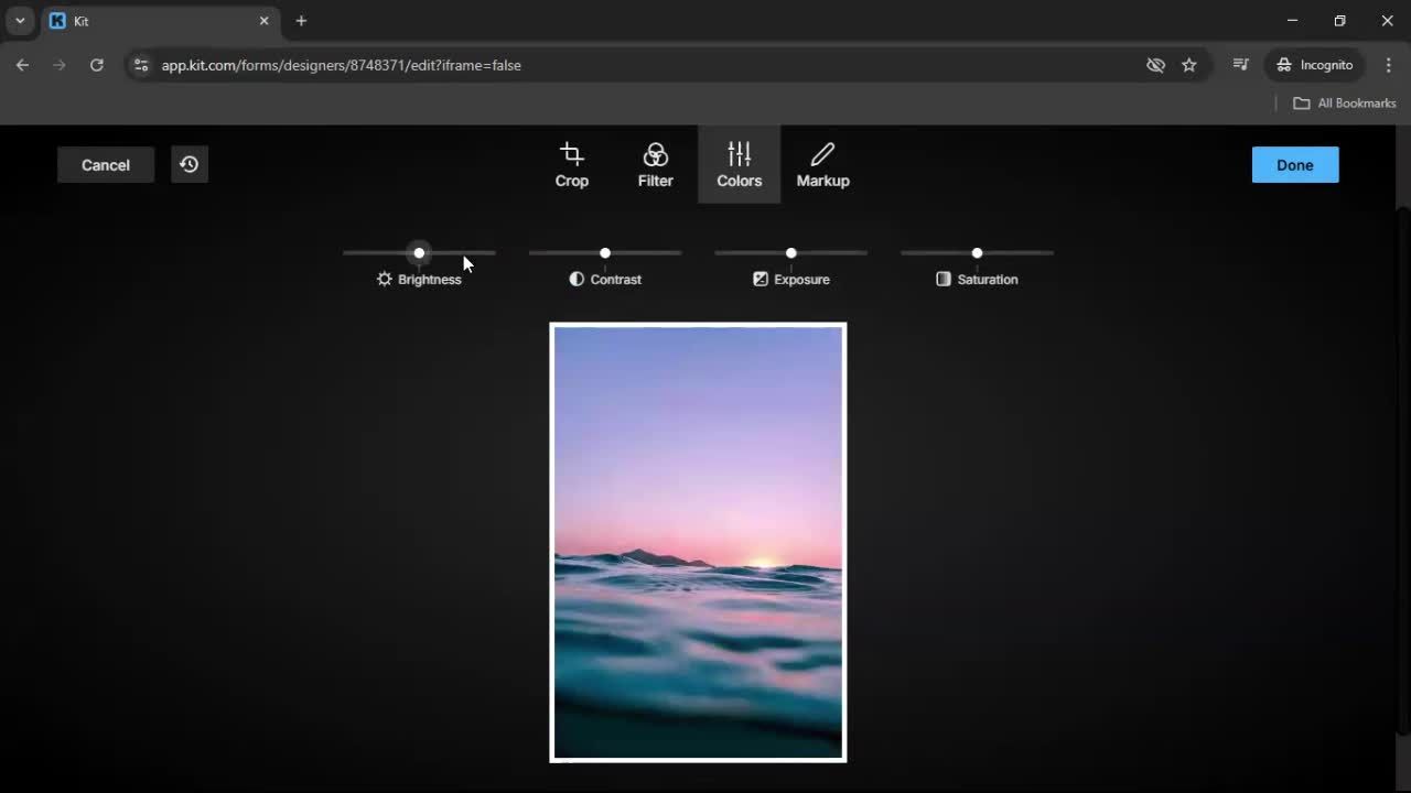 Creating a form screenshot