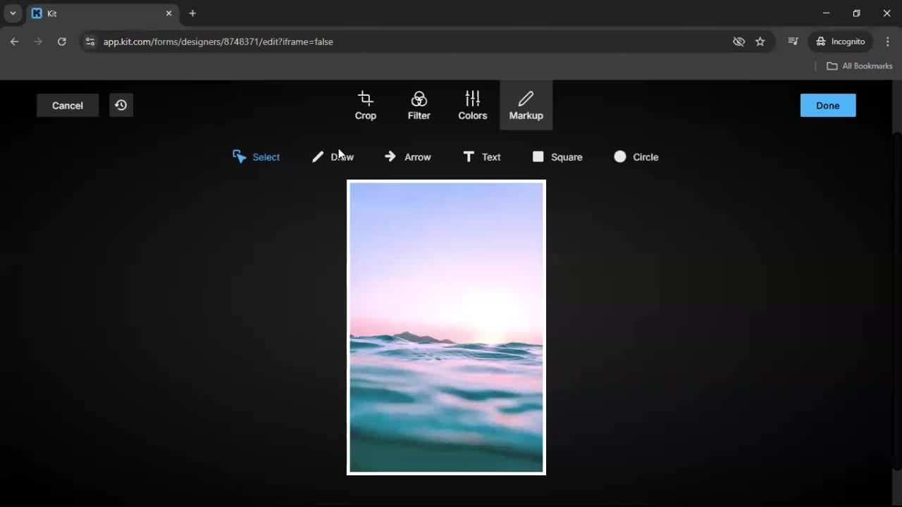 Creating a form screenshot