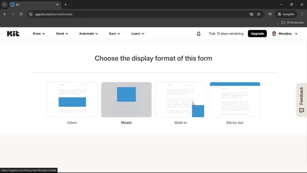 Creating a form screenshot