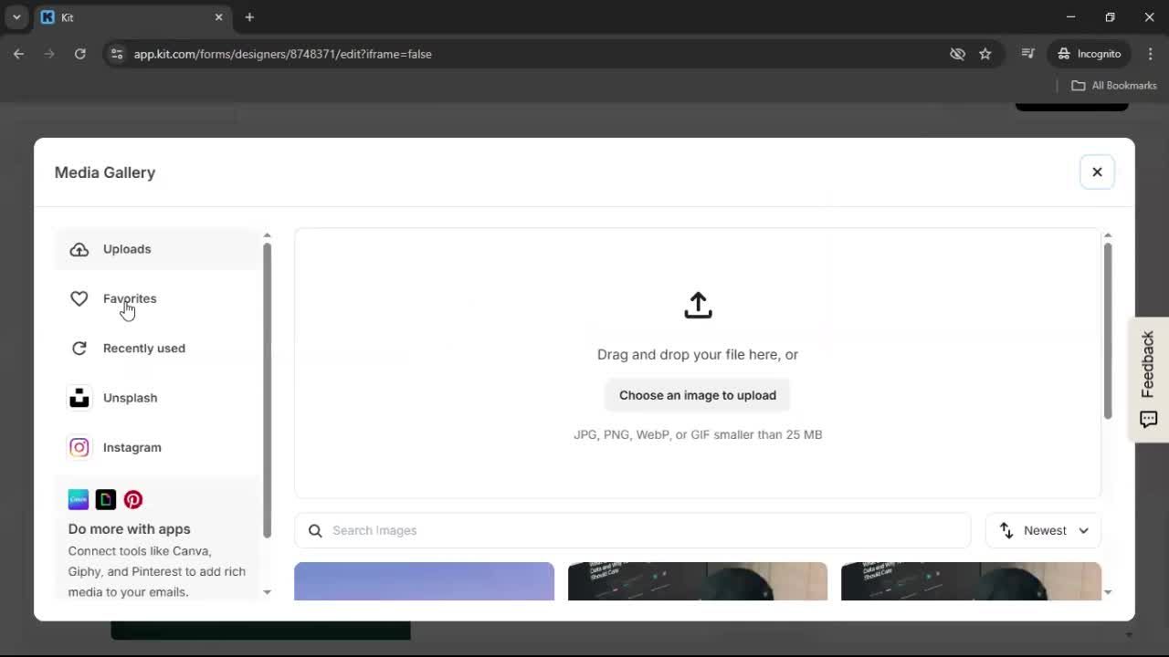 Creating a form screenshot