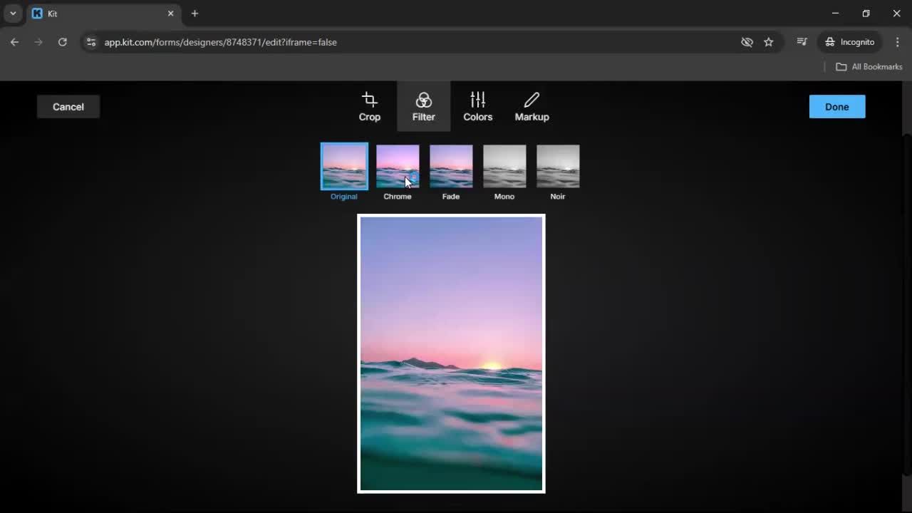 Creating a form screenshot