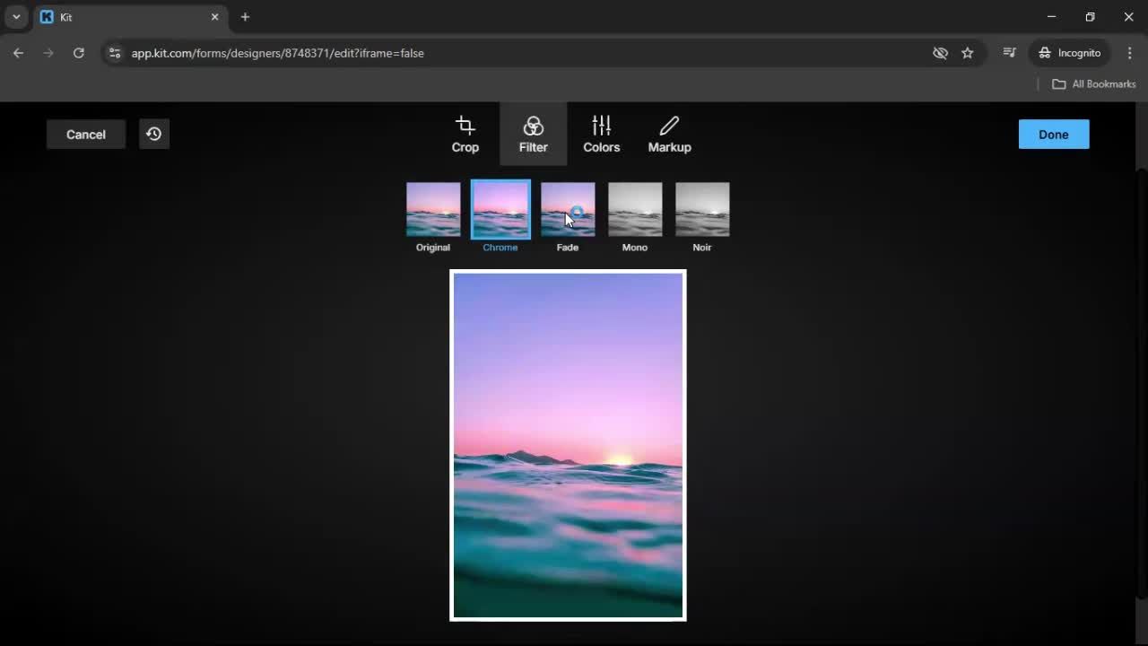 Creating a form screenshot