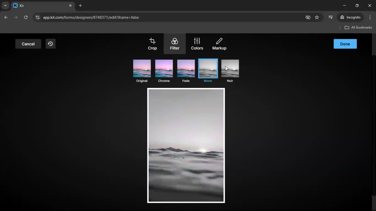 Creating a form screenshot