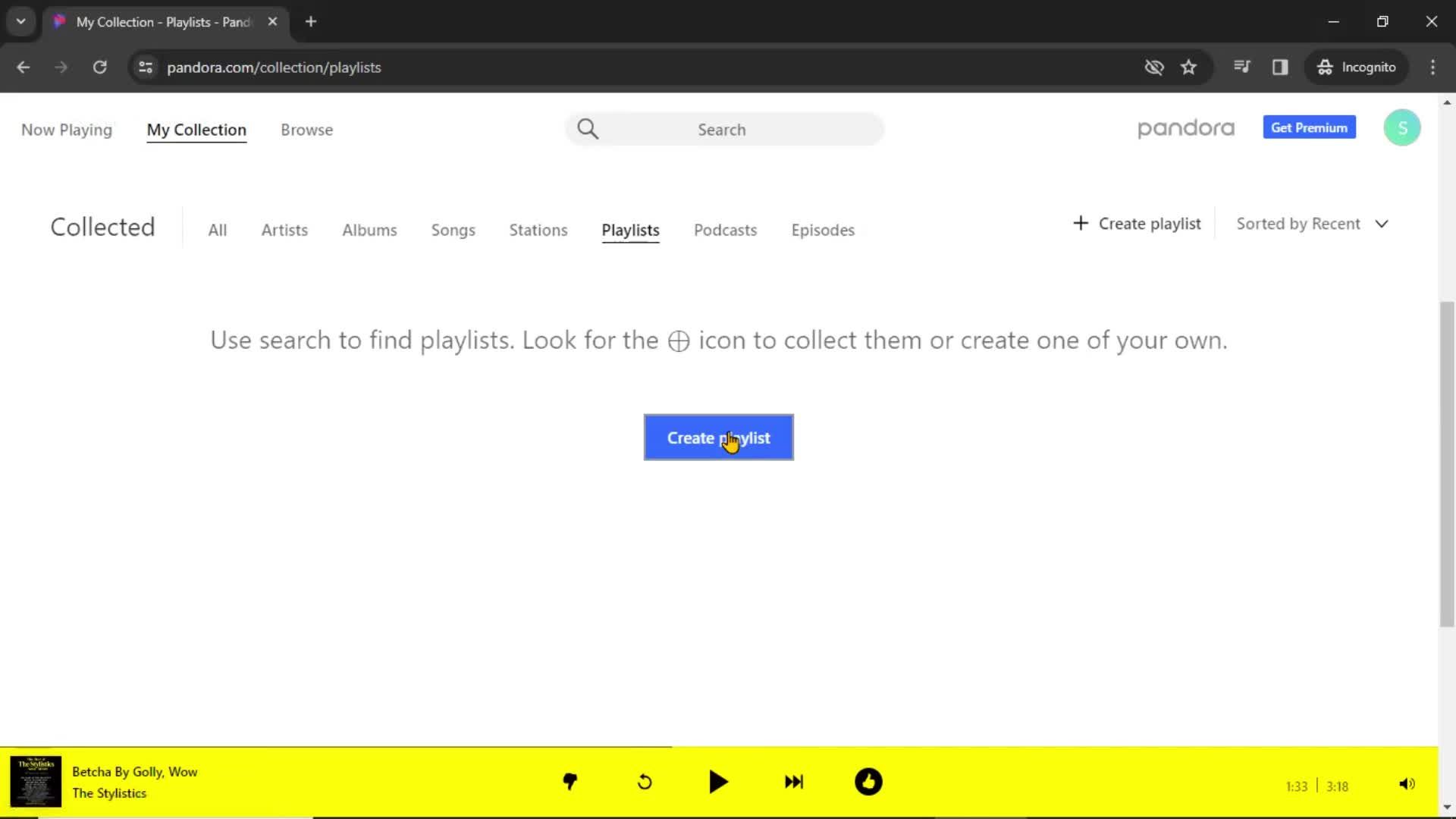 Creating a playlist screenshot