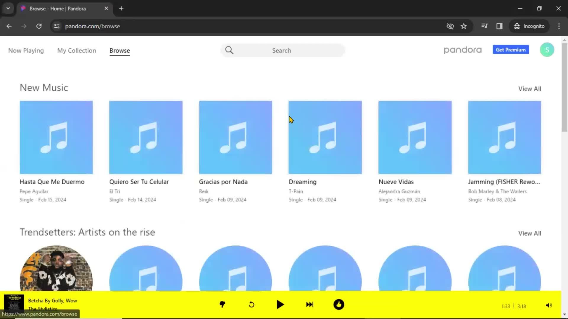 Creating a playlist screenshot