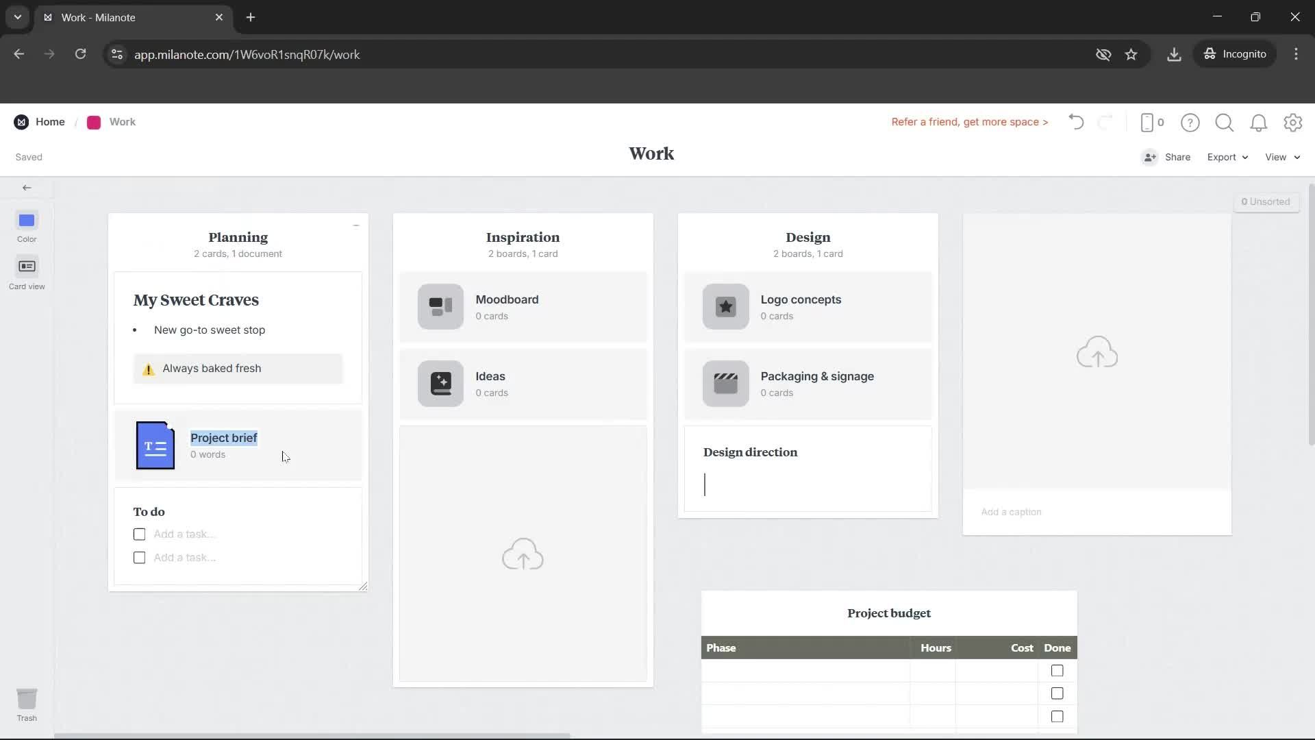 Creating a board screenshot