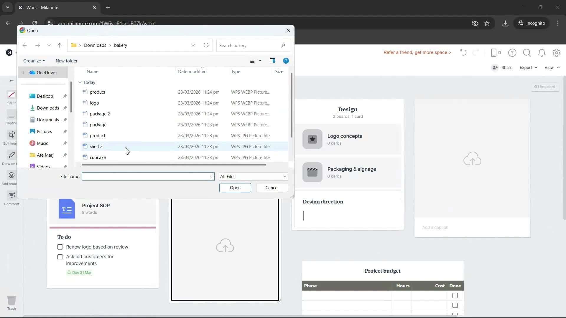 Creating a board screenshot