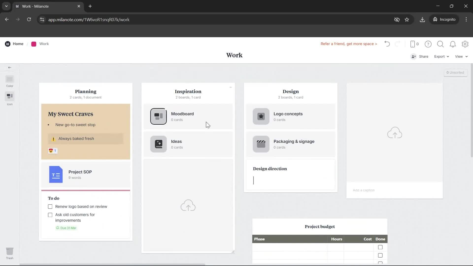 Creating a board screenshot