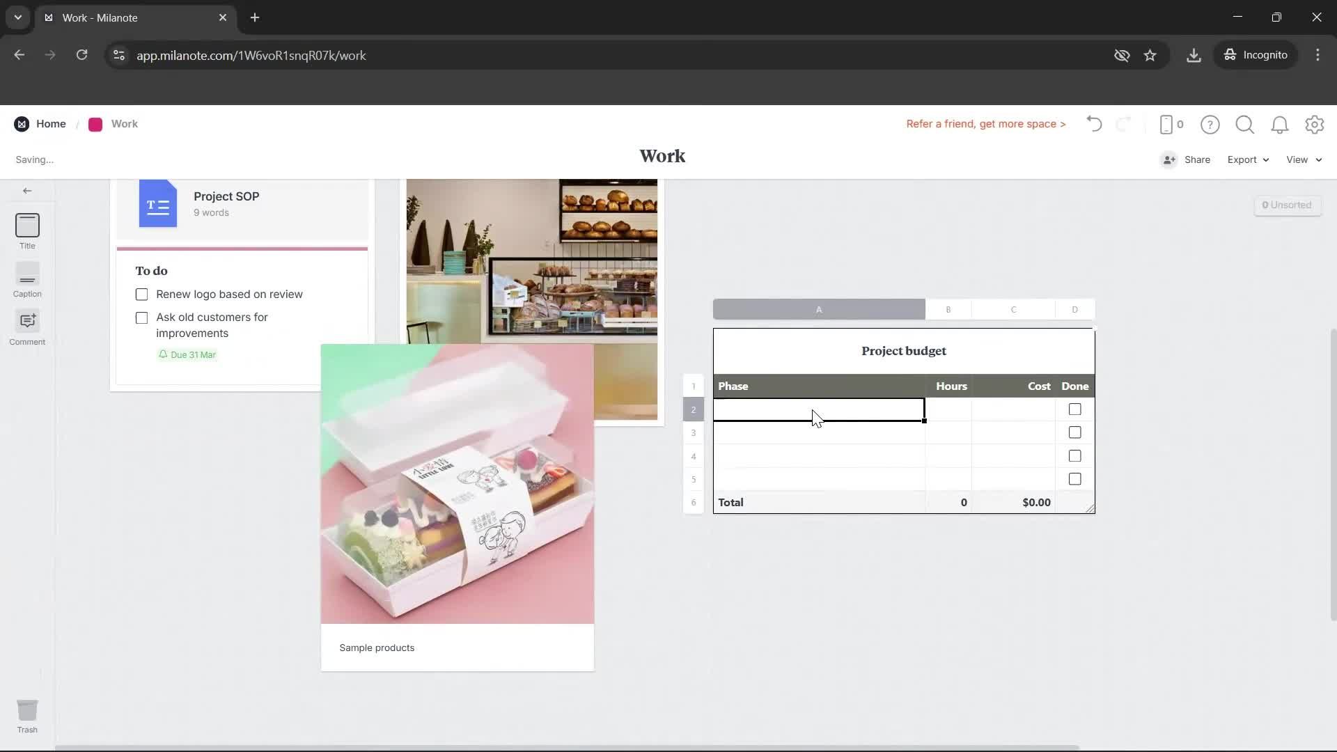 Creating a board screenshot