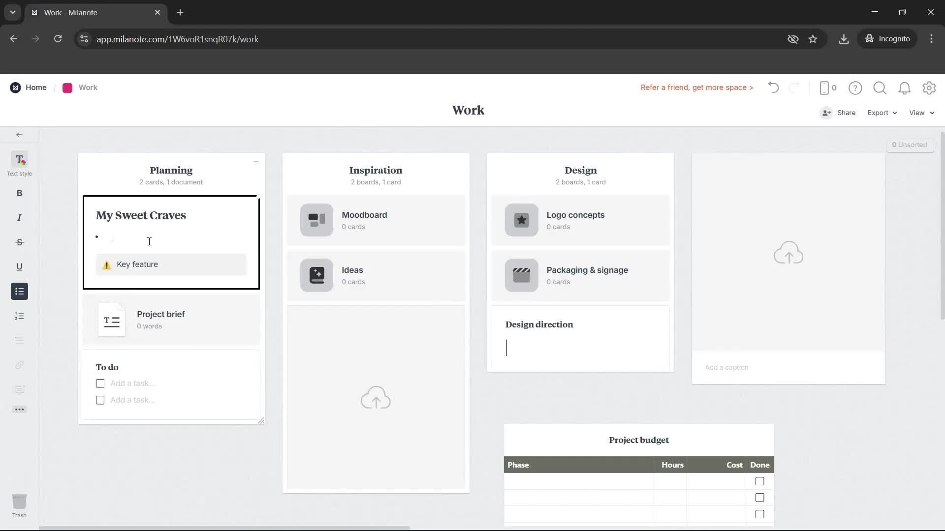 Creating a board screenshot