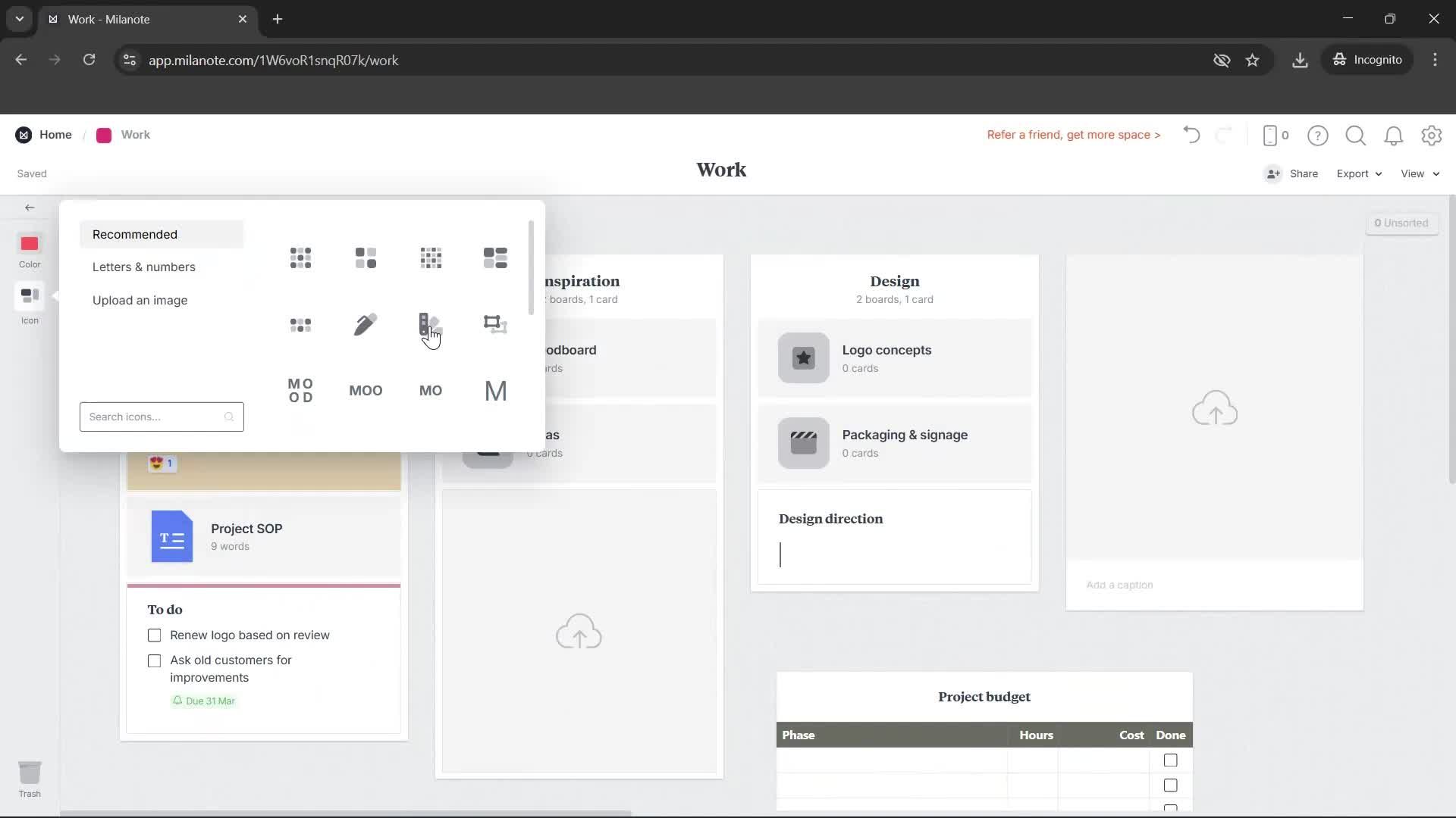 Creating a board on Milanote video thumbnail